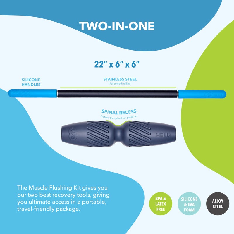 RAD 2-in-1 Muscle Flushing Kit - Includes Exercise Foam Roller & Massage Roller Stick - Deep Tissue Massage Roller - Muscle Foam Roller for Myofascial Release, Mobility, & Recovery - Image 4