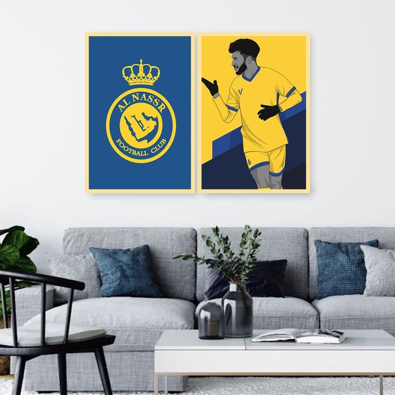 Marktna A double canvas print with a sports design for Al-Nassr Club, total size 80x60 cm - Image 2