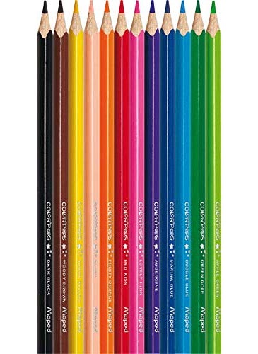 Maped - Maped ColorPeps Star Triangular Color Pencils Set Pack Of 12 Colour Pencils Strong And Non Toxic Bright And Vibrant Colours 12 Rich Shades Drawing Pencils Colour Pencils Assorted - Image 1