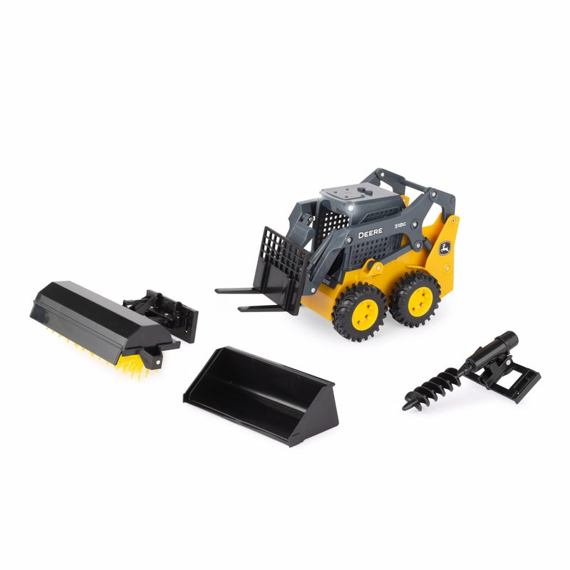 John Deere TOMY Big Farm John Deere 318G Skid Steer Toy Set 116 Scale Construction Toys with Unique Interchangeable Accessories Toddler Outdoor Toys Ages 3 Years and Up - Image 2