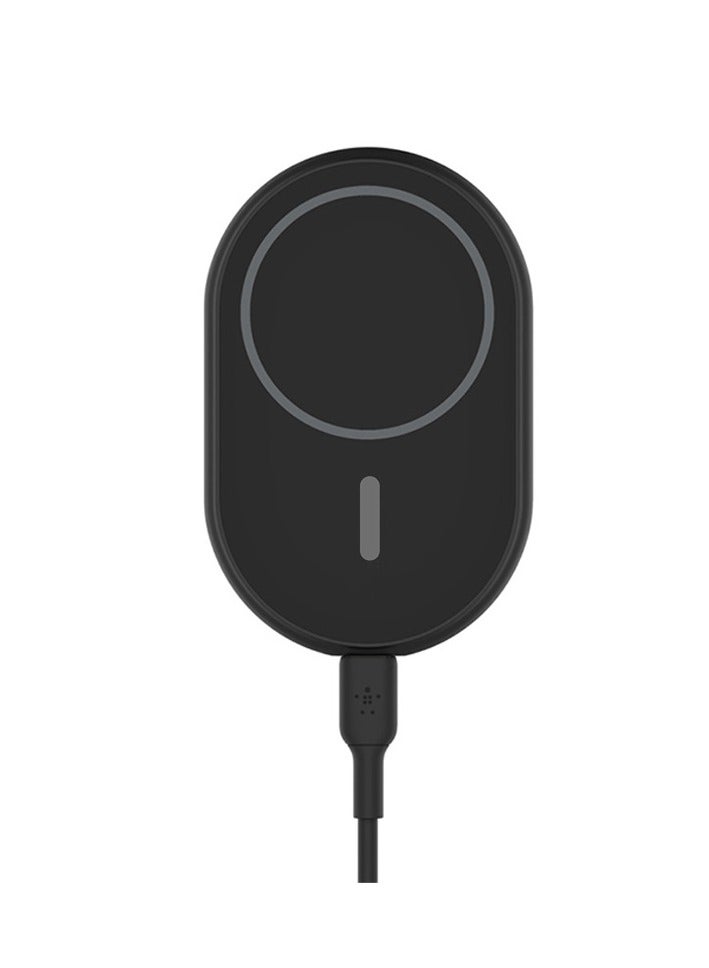 Car Wireless Charger, Magnetic Car Mobile Charger, Phone Mount Holder, Car Fast Charger, Magsafe Enabled Iphone 15, Iphone 14, 13, 12, Mini, Plus, Pro, Pro Max And More With Cable Black - Image 1