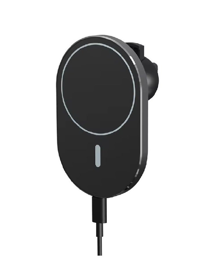 Car Wireless Charger, Magnetic Car Mobile Charger, Phone Mount Holder, Car Fast Charger, Magsafe Enabled Iphone 15, Iphone 14, 13, 12, Mini, Plus, Pro, Pro Max And More With Cable Black - Image 2