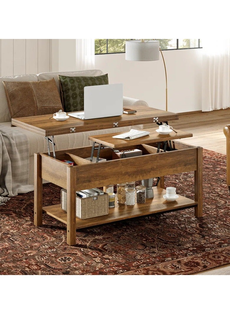 Malazhouse Modern Lift Top Coffee Table – MZCT040-Brown  - Image 1