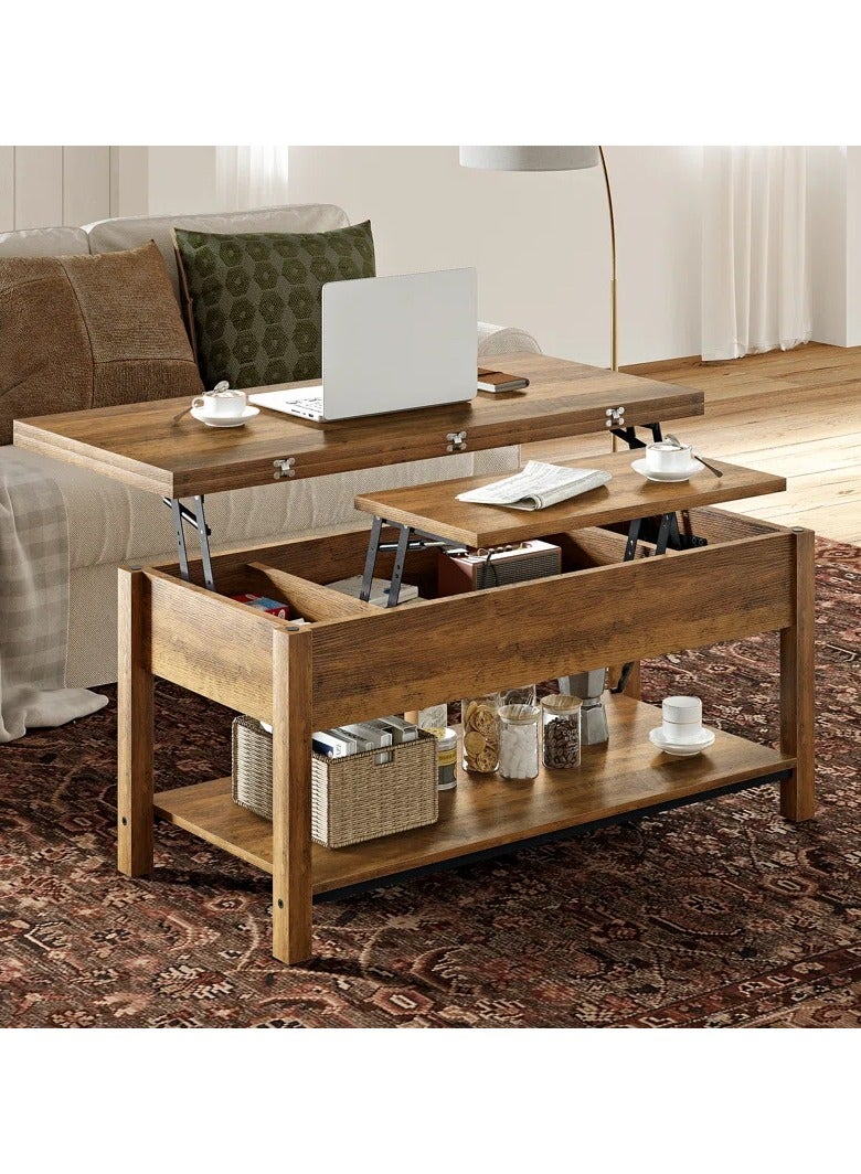 Malazhouse Modern Lift Top Coffee Table – MZCT040-Brown  - Image 2