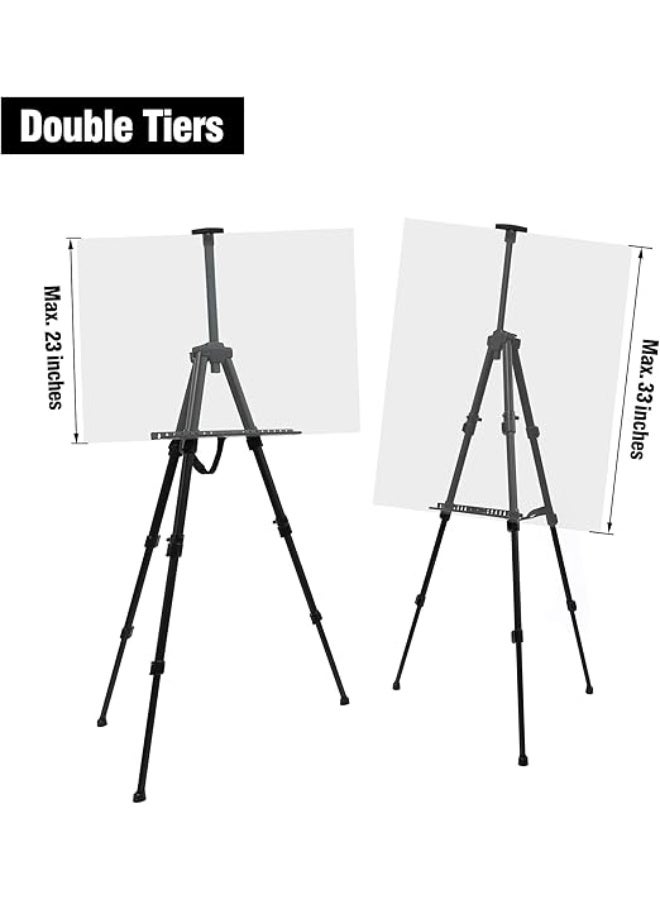 Smart Artist Easel Stand, Extra Thick Aluminum Metal Tripod Display Easel 17 to 56 Inches Adjustable Height with Portable Bag for Floor/Table-Top Drawing and Displaying By Smart For Art - Image 3