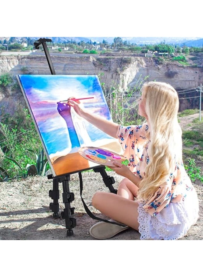 Smart Artist Easel Stand, Extra Thick Aluminum Metal Tripod Display Easel 17 to 56 Inches Adjustable Height with Portable Bag for Floor/Table-Top Drawing and Displaying By Smart For Art - Image 4