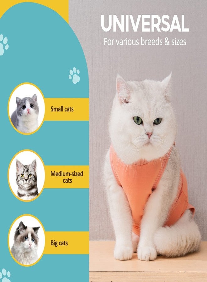 Avont Cat Recovery Suit - Kitten Onesie for Cats After Surgery, Cone of Shame Alternative Surgical Spay Suit for Female Cat, Post-Surgery or Skin Diseases Protection -Coral(L) - Image 5