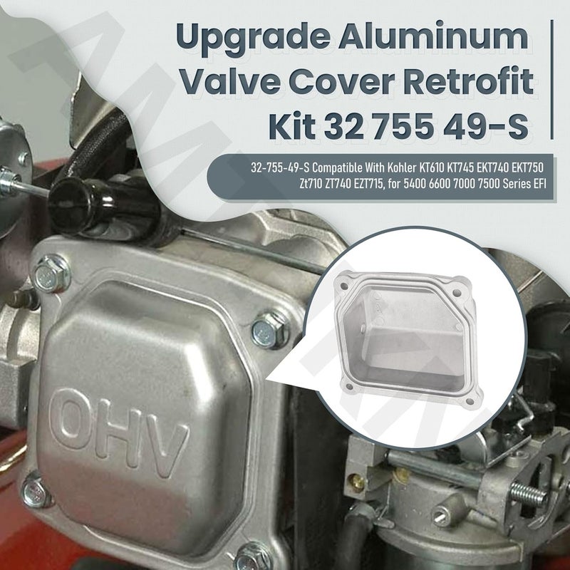 AMTHKNO Upgrade Aluminum Alloy Valve Cover Retrofit Kit 32 755 49-S Compatible with Kohler Engines - Image 3
