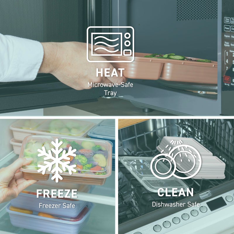 Bentgo 20-Piece Lightweight  Durable  Reusable BPA-Free 2-Compartment Containers - Microwave  Freezer  Dishwasher Safe - Mint - Image 5