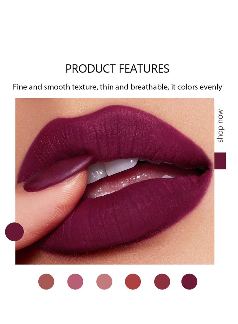 Handaiyan Lipstick Set For Women 6pcs Matte Moisturizing Velvet Long Lasting Waterproof Nude Non-Stick Cup 24 Hours Smudge Proof Permanent Color Stay Hydration Lightweight Texture Easy To Color Makeup Gift  - Image 2