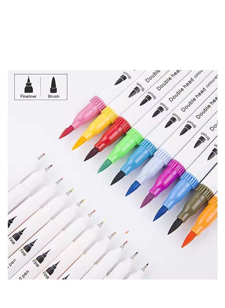 Hot Sale Journal Planner Colored Fine Point Markers Drawing Coloring Brush Pens Sets Custom Dual Tip Art Markers .36 colors  - Image 2