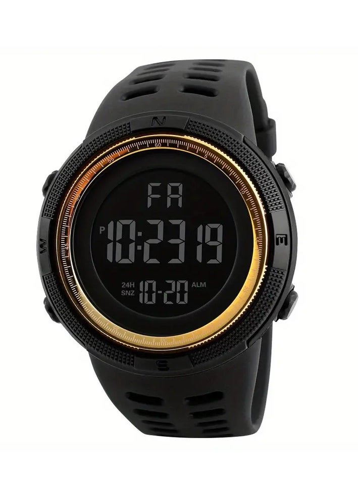 Watch Large Dial Timing Multifunctional Electronic Watch Waterproof Lighting Display Sports Watch With TPU Band For Women Men Students  - Image 1