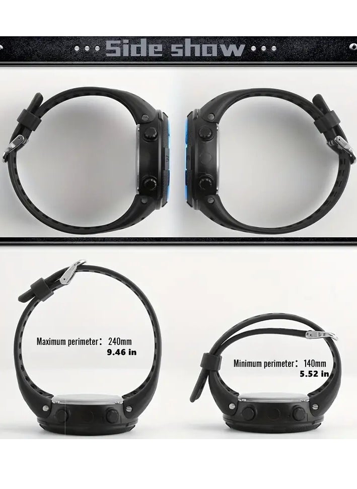 Watch Large Dial Timing Multifunctional Electronic Watch Waterproof Lighting Display Sports Watch With TPU Band For Women Men Students  - Image 3