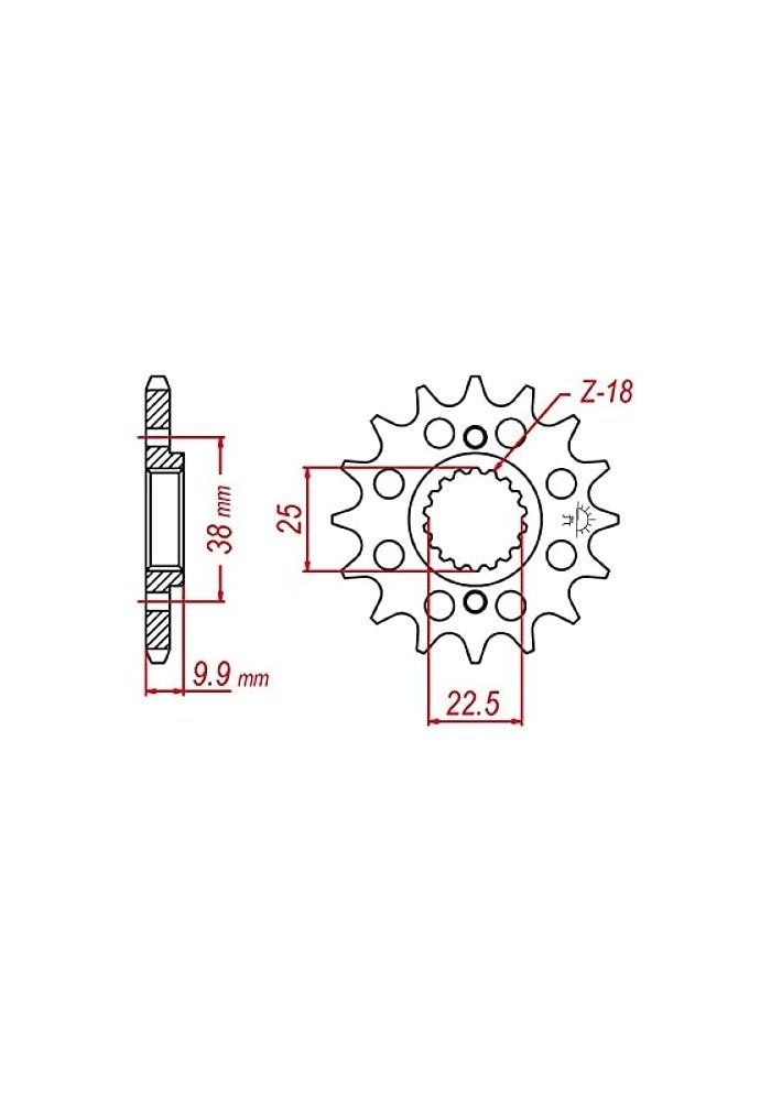 QASULER 15T Motorcycle Front Sprocket - Image 2