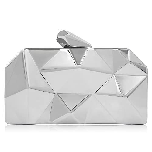 Milisente Women's Clutch Purses Metallic Bridal Party Geometric Evening Clutches Bags Cocktail Formal Handbags - Image 1