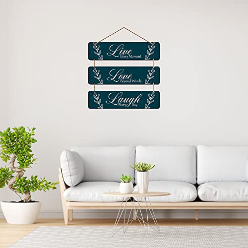 Artvibes Live Love Laugh Printed Wooden Wall Hanging | Quotes Decor Item | Wall Accent | Office Wall Decoration Items | Inspirational Quotes Wall Art | Mdf Wall Decoration | Gift Items (WH_5306N) - Image 3