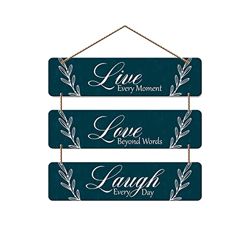 Artvibes Live Love Laugh Printed Wooden Wall Hanging | Quotes Decor Item | Wall Accent | Office Wall Decoration Items | Inspirational Quotes Wall Art | Mdf Wall Decoration | Gift Items (WH_5306N) - Image 1
