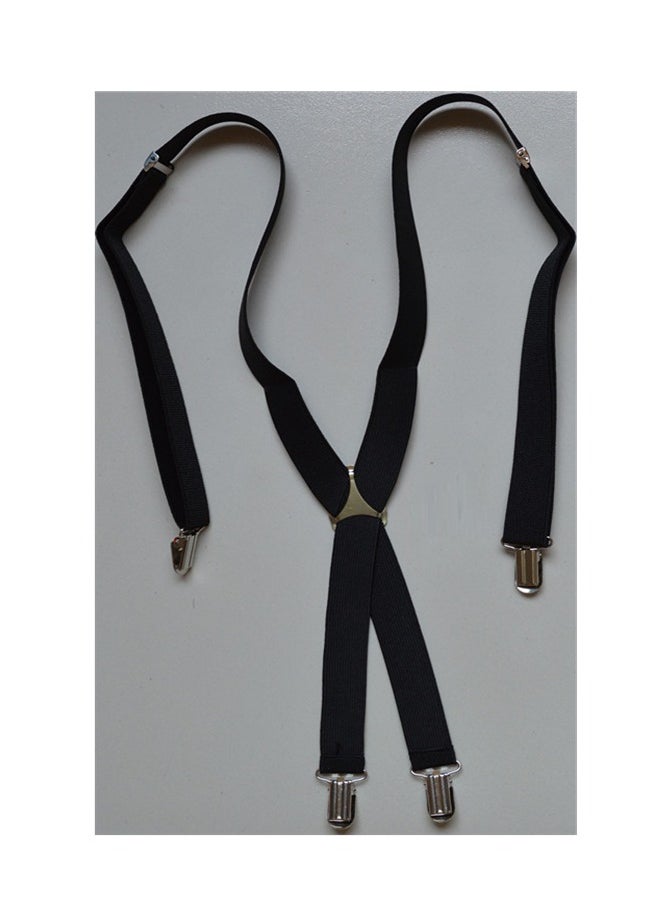 Generic Unisex 4-pack suspender, pure black adult elastic suspender, suspender clip, hanging pants strap, performance suspender, adjustable suspender  - Image 3