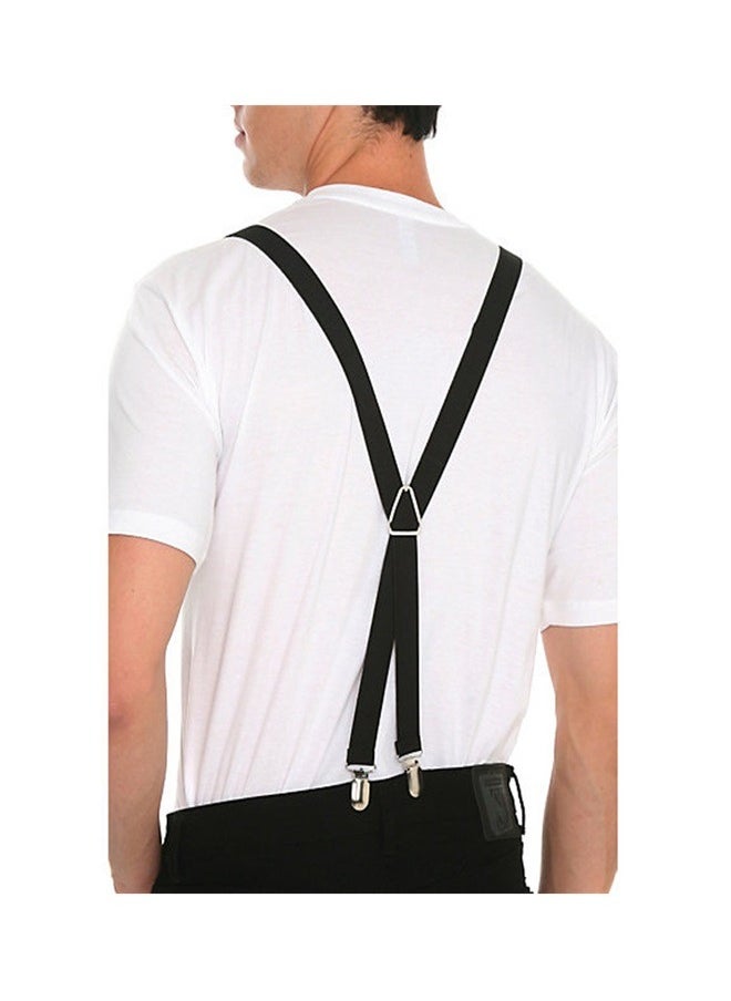Generic Unisex 4-pack suspender, pure black adult elastic suspender, suspender clip, hanging pants strap, performance suspender, adjustable suspender  - Image 2