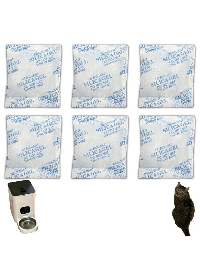 xcivi 6 Pack Pet Food Desiccant Bags For Voluas Automatic Cat Dog Pet Food Feeders Model Vl001, Vl002, Vl003, Vl004; Moisture-Proof Bag Desiccant Keep Pets Foods Dry And Fresh - Image 1