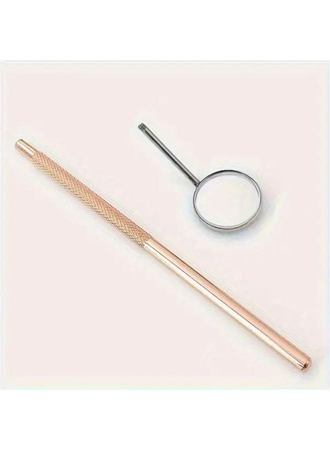 Black Stainless Steel Detachable Eyelash Extension Mirror Compact Cosmetic Tool - Image 3