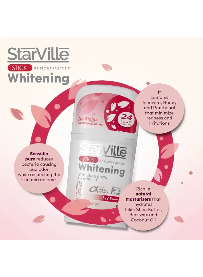 Whitening Stick Red Berry (60 ml) Deodorant – Brightens & Freshens – Long-Lasting Protection