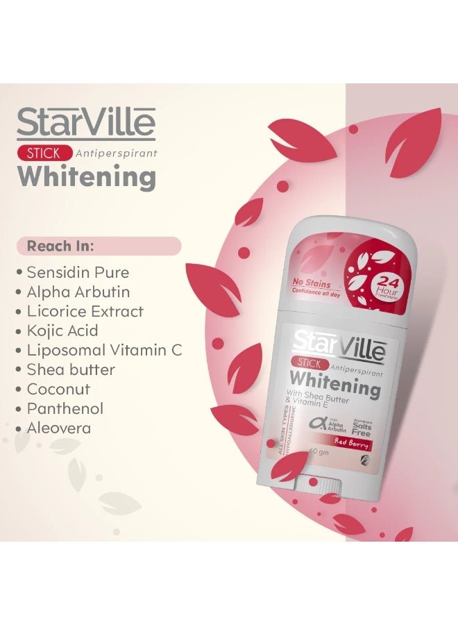 Whitening Stick Red Berry (60 ml) Deodorant – Brightens & Freshens – Long-Lasting Protection