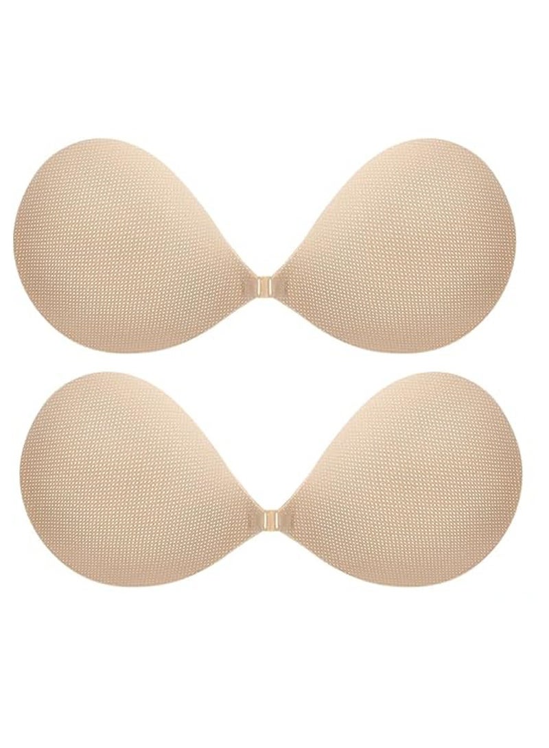 Jomo Store Push Up Self Adhesive Silicone Bra – Strapless, Invisible, Breathable, Front Closure for Backless Dresses - Image 1