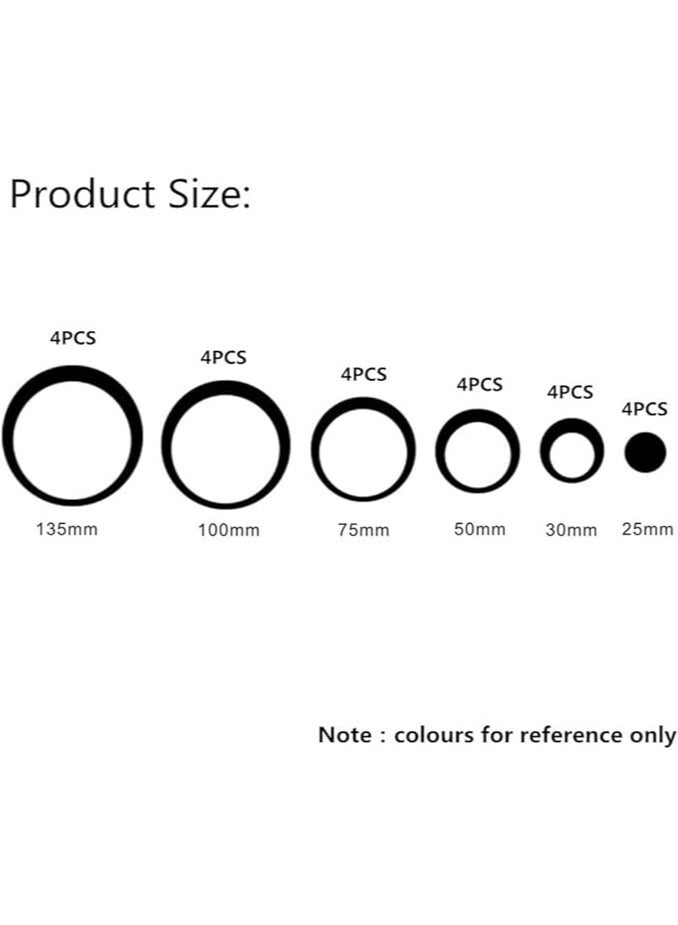 24 PCS Gold Acrylic Circle Mirror Stickers - 6 Sizes, DIY Wall Decor for Home, Office, Living Room, Bedroom - Image 2
