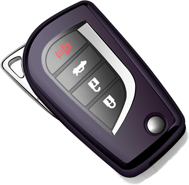 Tukellen for Toyota Key Fob CoverSpecial Soft TPU Key Case Cover Protector Compatible with 20182020 Camry SELERAV4 SECorolla SELE Smart KeyBlack