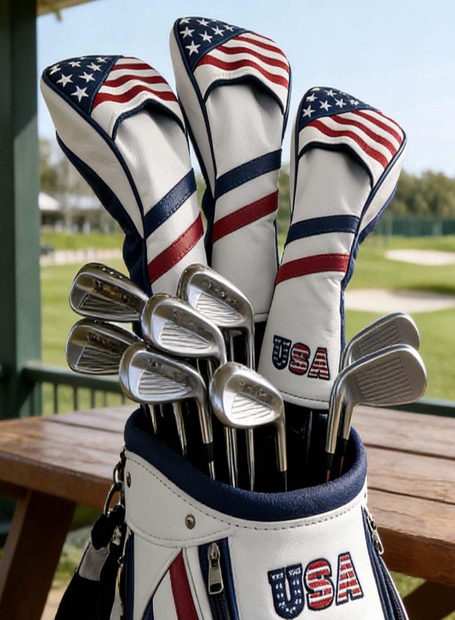 GOOACTION USA Golf Club Hybrid Headcover American Stars and Stripes Flag Synthetic Leather Patriotic Head Covers Protector - Image 4