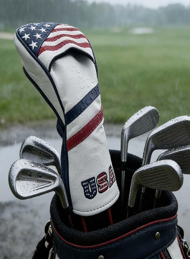 GOOACTION USA Golf Club Hybrid Headcover American Stars and Stripes Flag Synthetic Leather Patriotic Head Covers Protector - Image 3