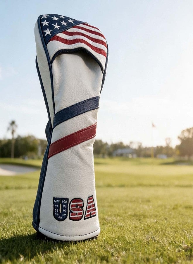 GOOACTION USA Golf Club Hybrid Headcover American Stars and Stripes Flag Synthetic Leather Patriotic Head Covers Protector - Image 5