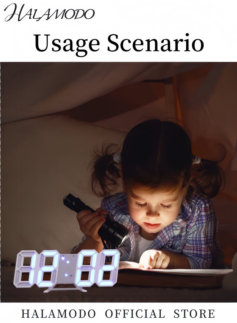HALAMODO 3D LED Digital Alarm Clock Black 22.00X4.50X9.80cm - Image 5