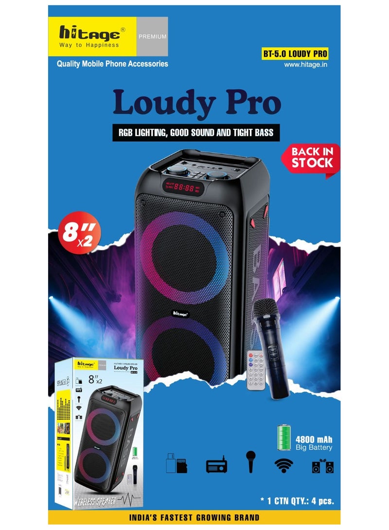 HITAGE LOUDY pro Multimedia Wireless Speaker with Wireless Mic - Image 1
