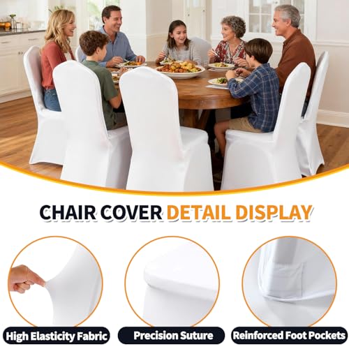 Yahpetes Chair Cover Pink Polyester Spandex Banquet Chair Covers Slipcover Flat Front Stretch Spandex Chair Covers for Wedding Banquet Dining Party Decorations (1 Pcs Pink) - Image 4