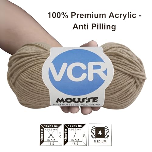 VCR 4ply New Dull Yarn, 100 Grams Hank, 190 Meters Length, Acrylic Ball for Crochet and Knitting, Soft Crosia Threads, Pack of 1 Yarn, Suitable for DIY Crafts - Image 3