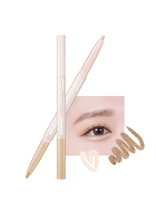 COLORGRAM Under Eye Highlighter Stick - 01 Warm Tone | Shimmery Cream type Brightening Under Eye Glitter liner & Pencil Crayon for Eye Bags, Crease proof, Smudgeproof, Long Lasting Highlighter Stick, - Image 1