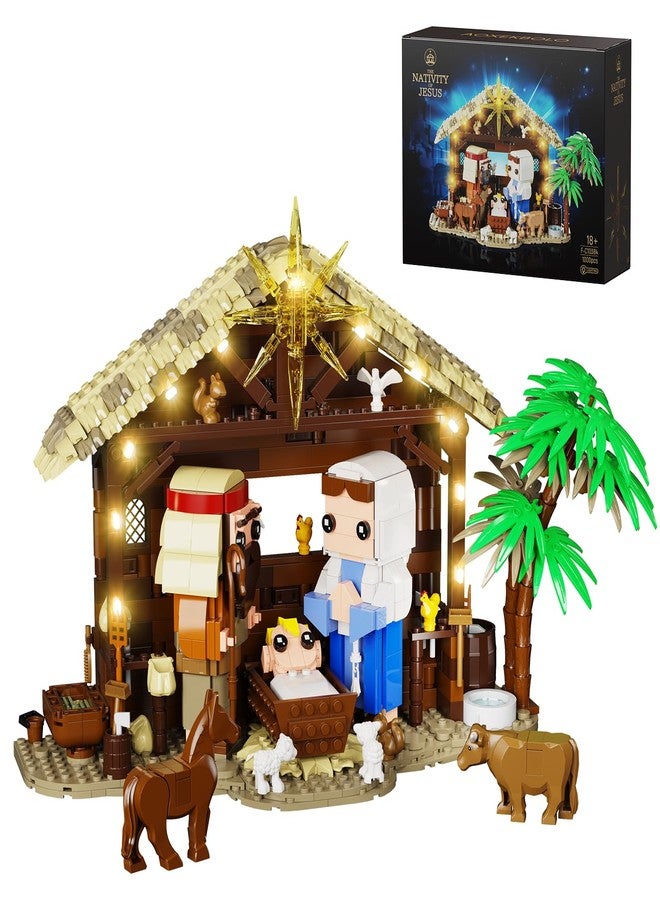 Vonado Jesus Building Block Set, The Nativity Set,Compatible with Lego,Jesus Building Toy of Faith Series, Bible Story Jesus Figures with LED Light, Christmas, Christian Gift for Adults and Kids (1000 PCS) - Image 1