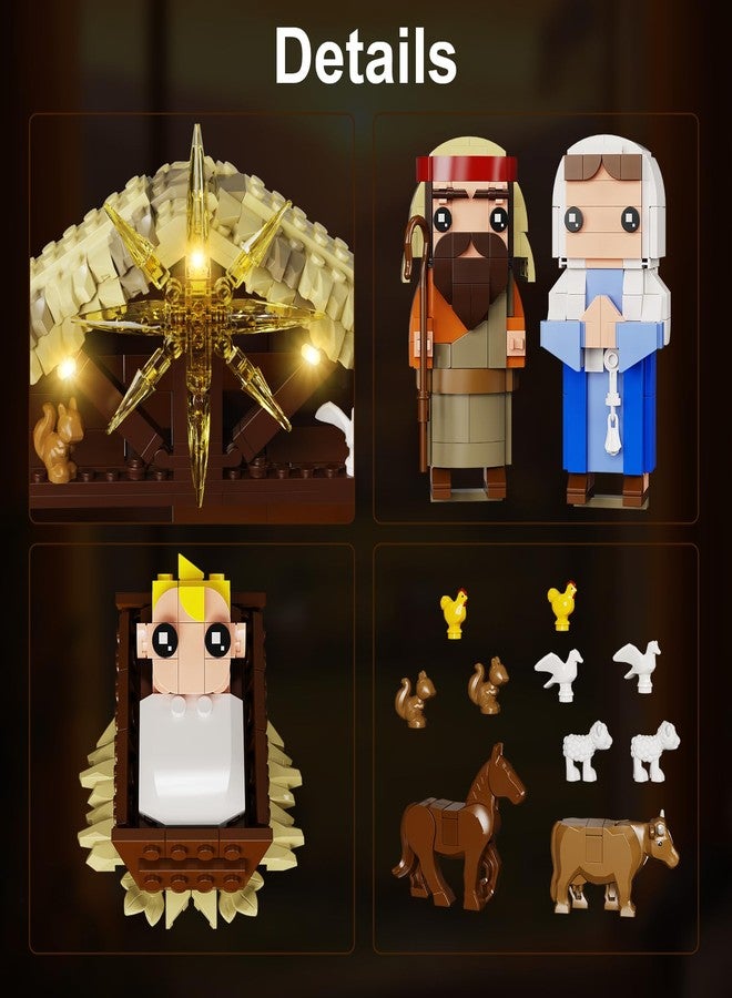Vonado Jesus Building Block Set, The Nativity Set,Compatible with Lego,Jesus Building Toy of Faith Series, Bible Story Jesus Figures with LED Light, Christmas, Christian Gift for Adults and Kids (1000 PCS) - Image 3