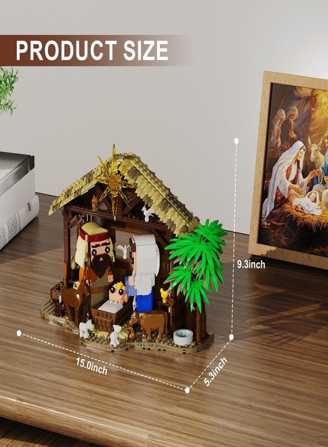 Vonado Jesus Building Block Set, The Nativity Set,Compatible with Lego,Jesus Building Toy of Faith Series, Bible Story Jesus Figures with LED Light, Christmas, Christian Gift for Adults and Kids (1000 PCS) - Image 4