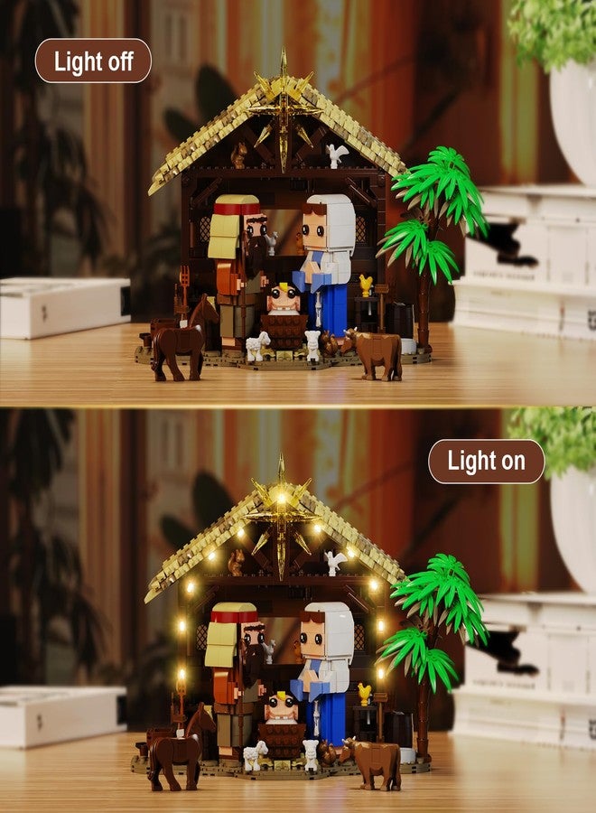 Vonado Jesus Building Block Set, The Nativity Set,Compatible with Lego,Jesus Building Toy of Faith Series, Bible Story Jesus Figures with LED Light, Christmas, Christian Gift for Adults and Kids (1000 PCS) - Image 2