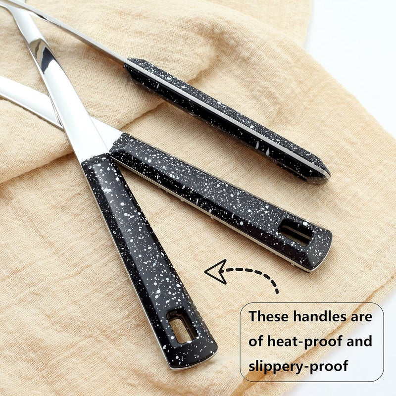 HAPPY KIT طقم ملاعق تقديم من الفولاذ المقاوم للصدأ مكون من 3 قطع مع ملعقة مشبكة وملعقة تقديم وملعقة مثقبة، مغرفة حساء، أدوات مطبخ للطهي - Image 3