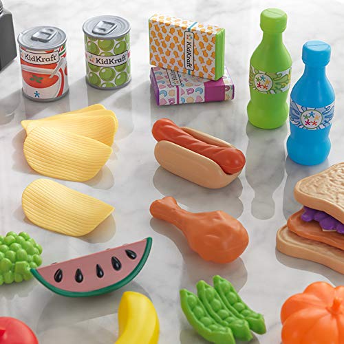 KidKraft 65-Piece Plastic Play Food Set for Play Kitchens, Fruits, Veggies, Sweets, Drinks and More, Gift for Ages 3+ - Image 5