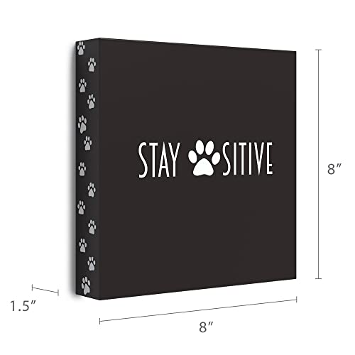 Barnyard Designs Wooden Box Sign Motivation - Desk Decor, Primitive Office Decor for Women, Inspirational Quotes (Stay Pawsitive) - Image 4