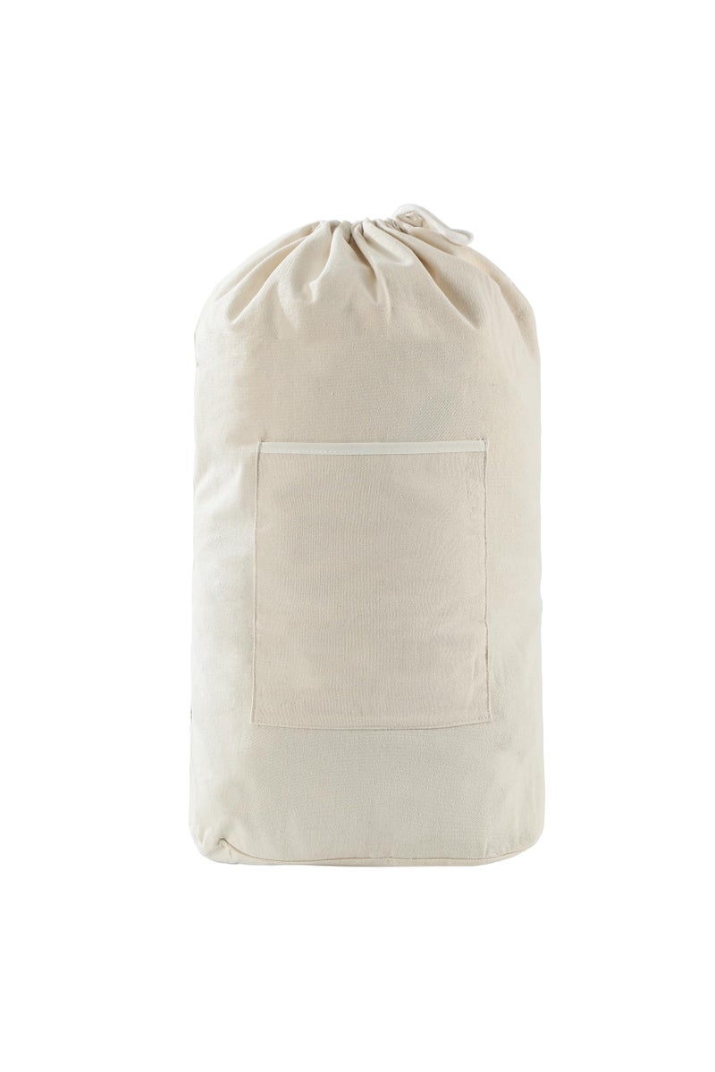 GORISEN Canvas Laundry bag, Washable Laundry backpack, Adjustable Straps, Large Front Pocket, Drawstring Closure (BEIGE, X-Large) - Image 4