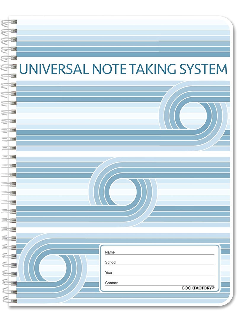 BookFactory BookFactory Universal Note Taking System Cornell Notes NoteTaking Notebook  120 Pages 8 12 x 11  WireO LOG1207CWAUniversalNote  - Image 1
