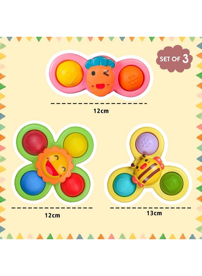 Wembley Baby Products Bath Toys 3 Pcs Suction Cup Spinner Toy For Baby Toddlers Sensory Toys For Kids | Sticks To Window Table Baby High Chair Tray Bath Spinners For Baby Gifts For Baby Toddlers - Image 2