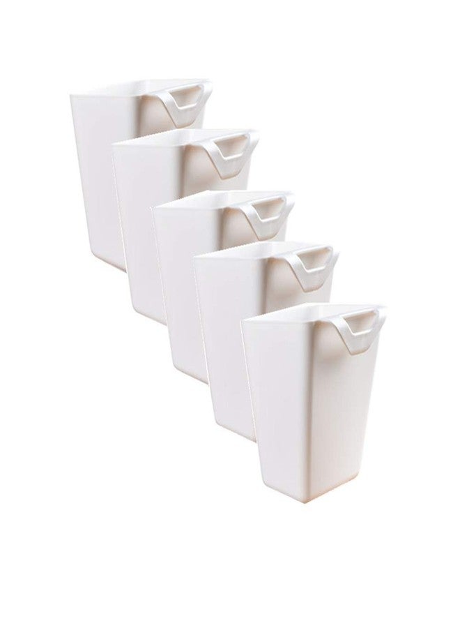 DODXIAOBEUL 5pcs Hanging Cup Holder,Rolling Cart Accessories Utility cart Accessories Hanging Bins,Hanging Flower Pots,Space Saver,Storage Bucket Desktop Container,Make Up Pencil Holder White - Image 1