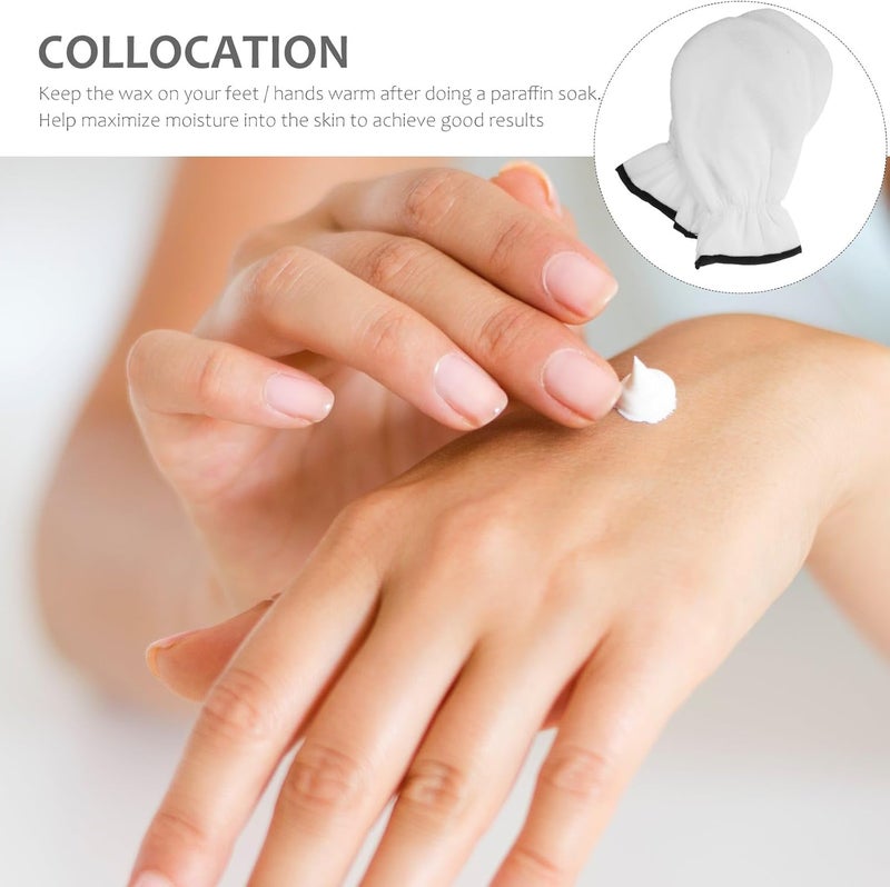 Homoyoyo Essential Oil Skin Care Gloves 1 Pair White Thickened Moisturizing Mittens Heat Preservation Gloves for Dry Hands Spa Hand Treatment - Image 5